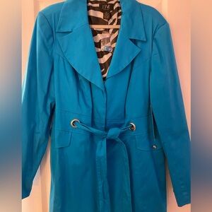 Donna Morgan Vibrant Blue Trench Coat